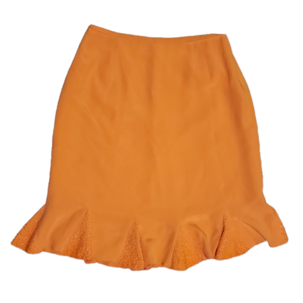 NWT Caché Beaded Peach Silk Skirt Size 2